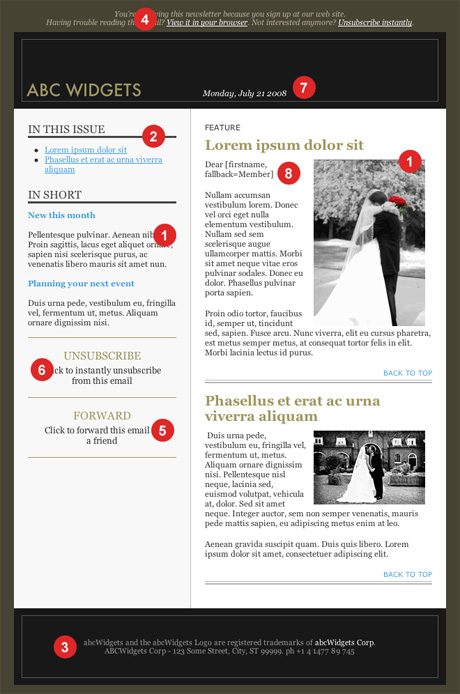 Sample Newsletter Screenshot